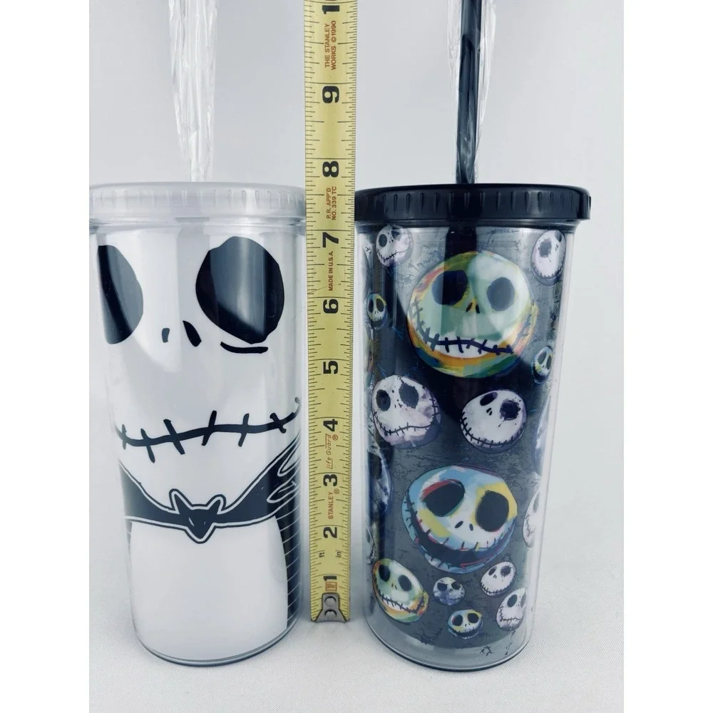 Nightmare Before Christmas Jack Skellington Travel Tumbler Cup 20 Oz Lot Of 2